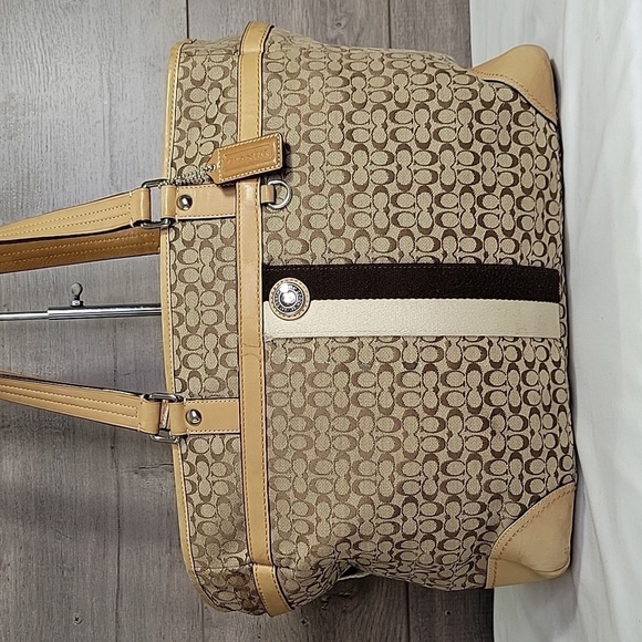 Vintage Coach Signature Canvas/Leather Crossbody Diaper Bag - Picture 2 of 16